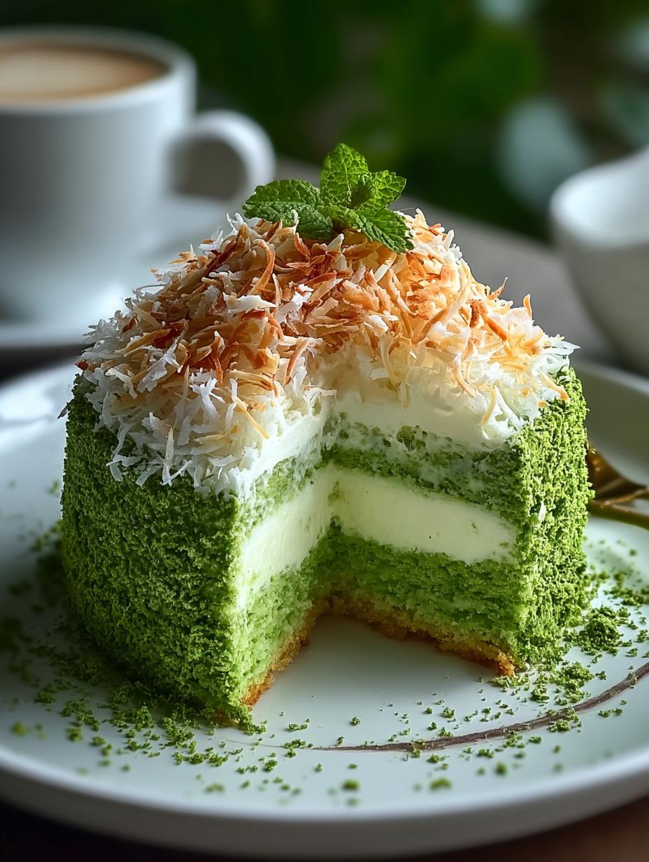 Pandan Coconut Cake