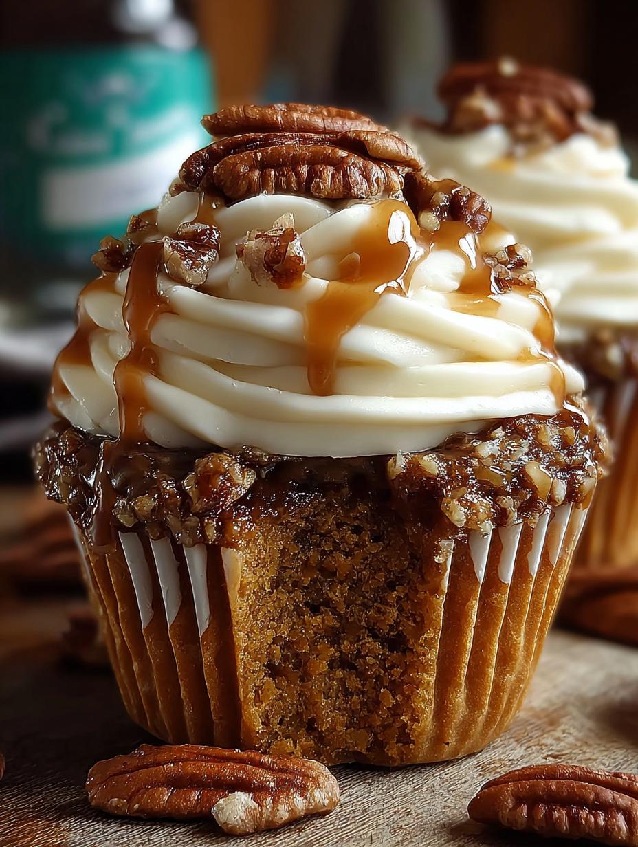 Delicious Pecan Pie Pumpkin Cupcakes Recipe - Pecan Pie Pumpkin Cupcakes - additional detail