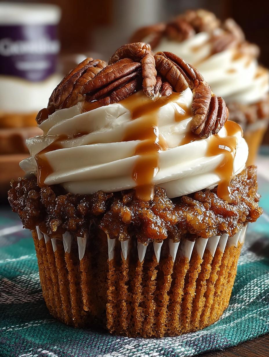 Pecan Pie Pumpkin Cupcakes