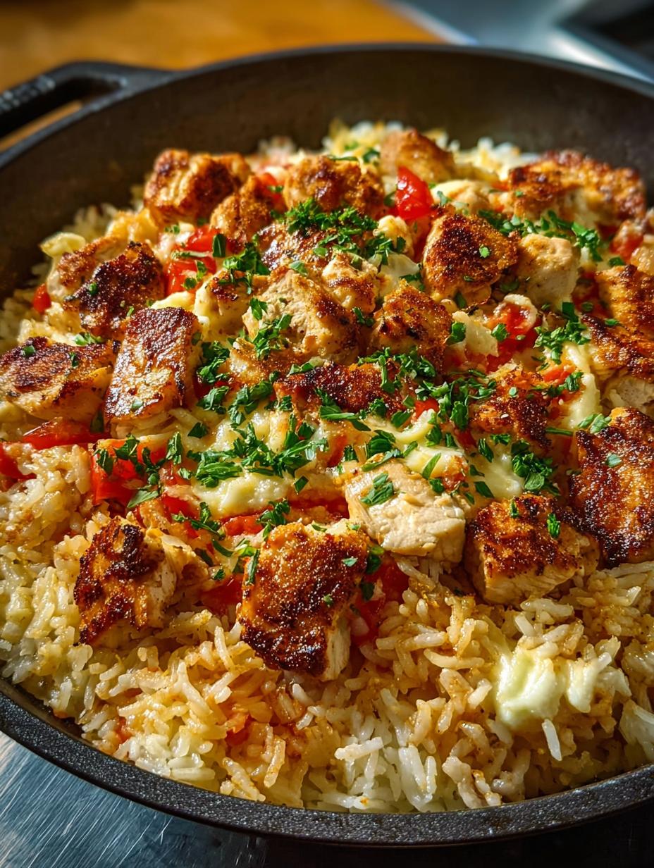 Queso Chicken Rice Skillet