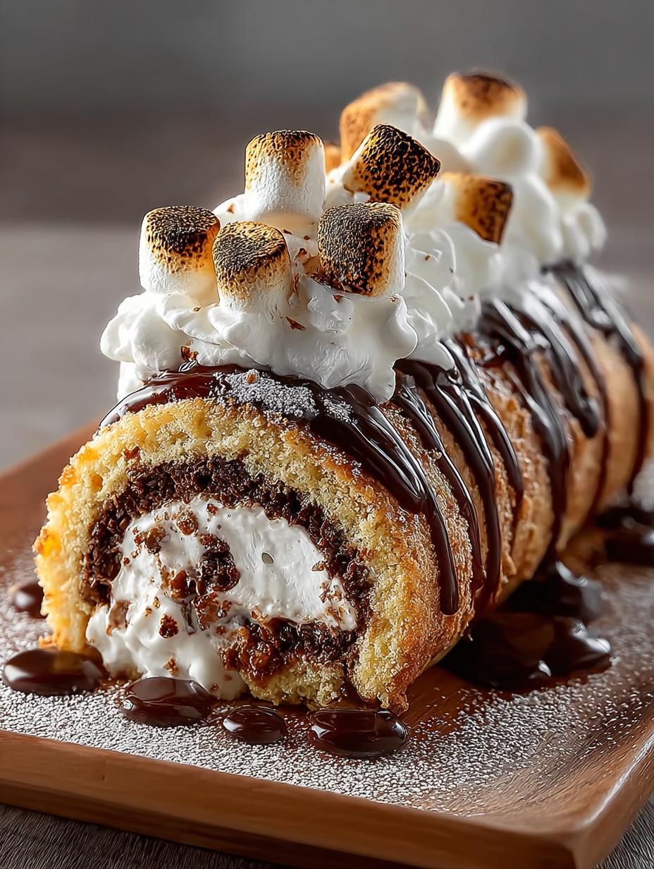 Delicious Smores Swiss Roll Dessert Recipe to Indulge - Smores Swiss Roll Dessert - main visual representation