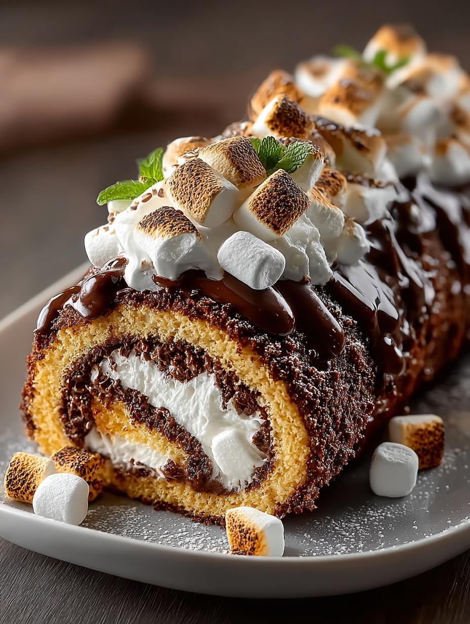 Delicious Smores Swiss Roll Dessert Recipe to Indulge - Smores Swiss Roll Dessert - additional detail