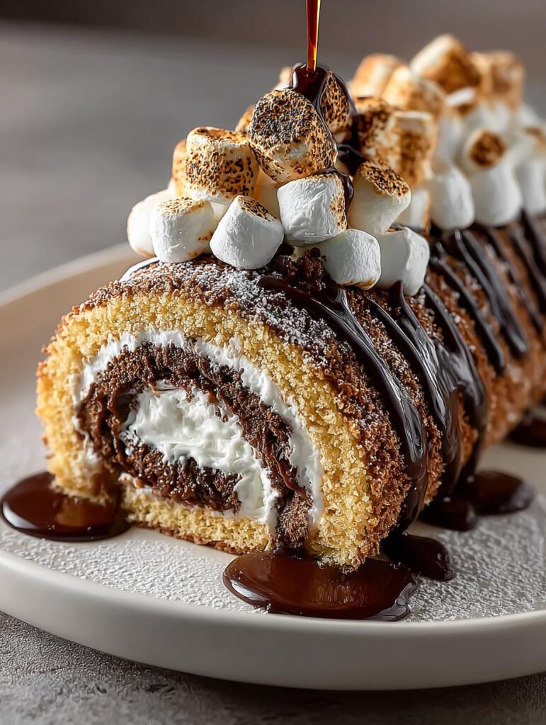 Smores Swiss Roll Dessert