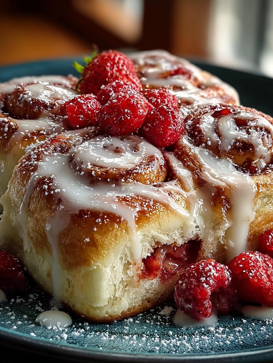 Strawberry Cinnamon Rolls Brioche