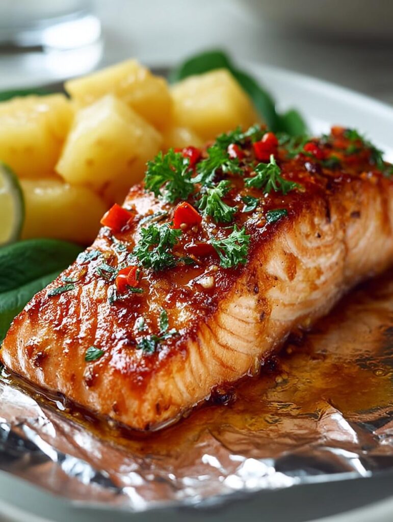 Sweet Spicy Pineapple Salmon